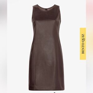 MM Lafleur Chloe 1.0 Dress in Brown Vegan Leather NWT 18